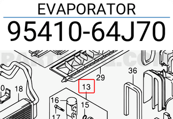 Suzuki 9541064J70 EVAPORATOR