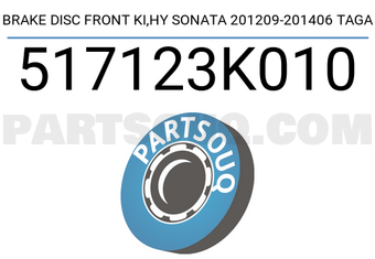 TAGA 517123K010 BRAKE DISC FRONT KI,HY SONATA 201209-201406 TAGA