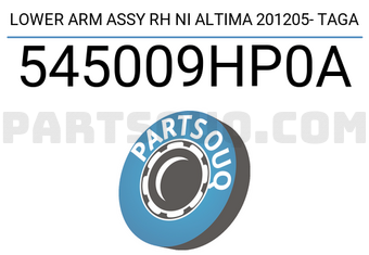 TAGA 545009HP0A LOWER ARM ASSY RH NI ALTIMA 201205- TAGA