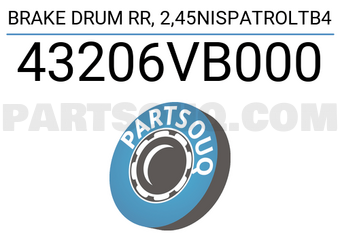 TOP 43206VB000 BRAKE DRUM RR, 2,45NISPATROLTB4