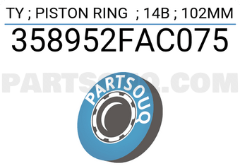 TP 358952FAC075 TY ; PISTON RING ; 14B ; 102MM