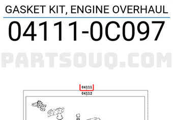 Toyota 041110C097 GASKET KIT, ENGINE OVERHAUL
