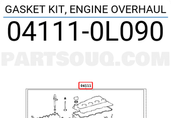Toyota 041110L090 GASKET KIT, ENGINE OVERHAUL