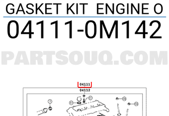 Toyota 041110M142 GASKET KIT ENGINE O
