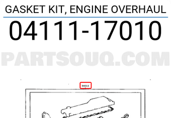 Toyota 0411117010 GASKET KIT, ENGINE OVERHAUL