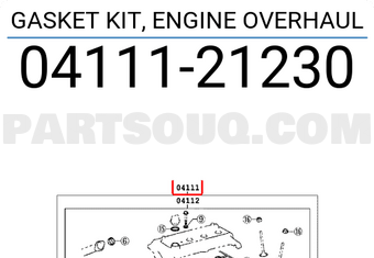 Toyota 0411121230 GASKET KIT, ENGINE OVERHAUL