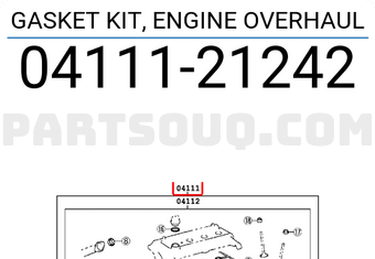 Toyota 0411121242 GASKET KIT, ENGINE OVERHAUL