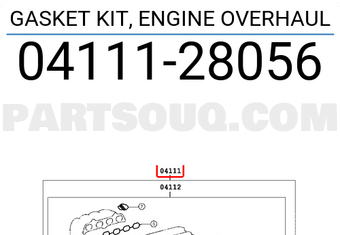 Toyota 0411128056 GASKET KIT, ENGINE OVERHAUL