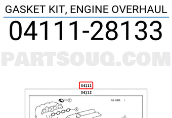 Toyota 0411128133 GASKET KIT, ENGINE OVERHAUL