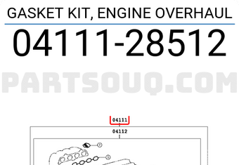 Toyota 0411128512 GASKET KIT, ENGINE OVERHAUL