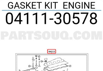 Toyota 0411130578 GASKET KIT ENGINE
