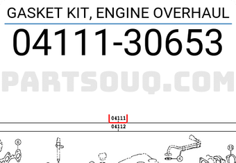 Toyota 0411130653 GASKET KIT, ENGINE OVERHAUL
