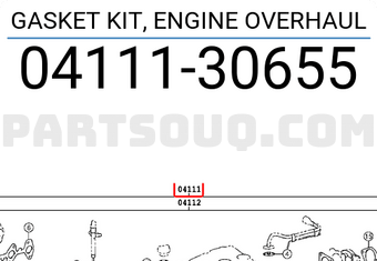 Toyota 0411130655 GASKET KIT, ENGINE OVERHAUL