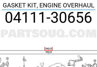 Toyota 0411130656 GASKET KIT, ENGINE OVERHAUL