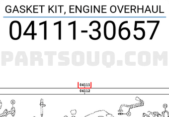 Toyota 0411130657 GASKET KIT, ENGINE OVERHAUL