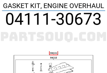 Toyota 0411130673 GASKET KIT, ENGINE OVERHAUL
