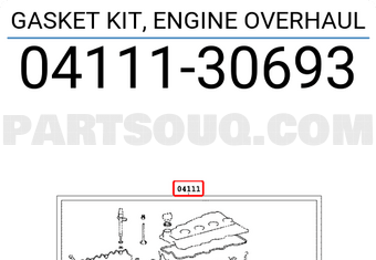 Toyota 0411130693 GASKET KIT, ENGINE OVERHAUL