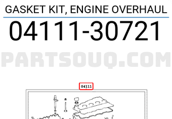 Toyota 0411130721 GASKET KIT, ENGINE OVERHAUL
