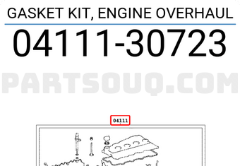 Toyota 0411130723 GASKET KIT, ENGINE OVERHAUL
