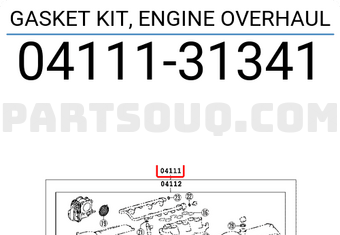 Toyota 0411131341 GASKET KIT, ENGINE OVERHAUL