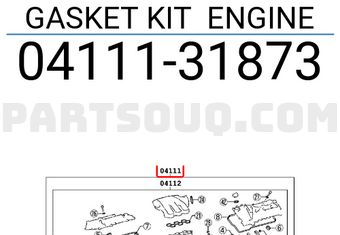Toyota 0411131873 GASKET KIT ENGINE