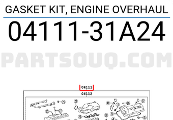 Toyota 0411131A24 GASKET KIT, ENGINE OVERHAUL