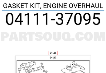 Toyota 0411137095 GASKET KIT, ENGINE OVERHAUL