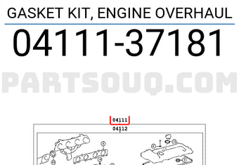 Toyota 0411137181 GASKET KIT, ENGINE OVERHAUL