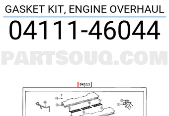Toyota 0411146044 GASKET KIT, ENGINE OVERHAUL