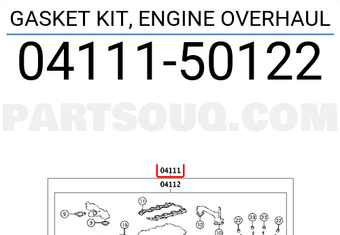Toyota 0411150122 GASKET KIT, ENGINE OVERHAUL