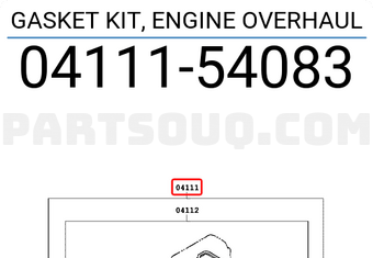 Toyota 0411154083 GASKET KIT, ENGINE OVERHAUL