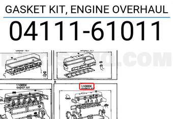 Toyota 0411161011 GASKET KIT, ENGINE OVERHAUL