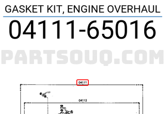 Toyota 0411165016 GASKET KIT, ENGINE OVERHAUL