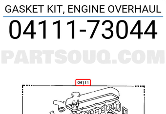 Toyota 0411173044 GASKET KIT, ENGINE OVERHAUL