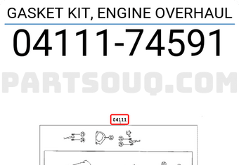 Toyota 0411174591 GASKET KIT, ENGINE OVERHAUL