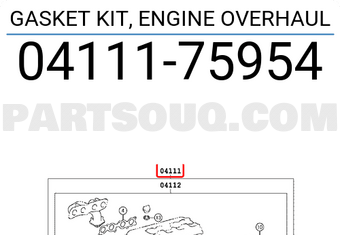 Toyota 0411175954 GASKET KIT, ENGINE OVERHAUL