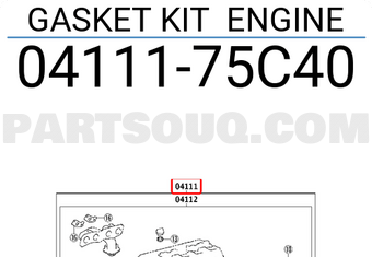 Toyota 0411175C40 GASKET KIT ENGINE