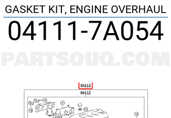 Toyota 041117A054 GASKET KIT, ENGINE OVERHAUL