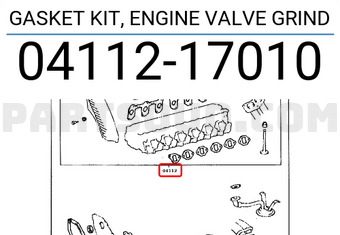 Toyota 0411217010 GASKET KIT, ENGINE VALVE GRIND