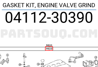 Toyota 0411230390 GASKET KIT, ENGINE VALVE GRIND