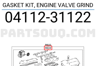Toyota 0411231122 GASKET KIT, ENGINE VALVE GRIND