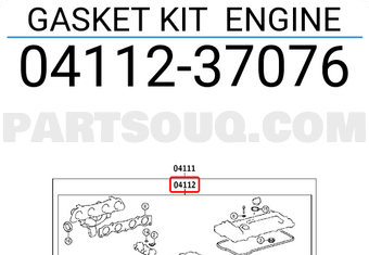 Toyota 0411237076 GASKET KIT ENGINE