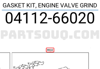 Toyota 0411266020 GASKET KIT, ENGINE VALVE GRIND