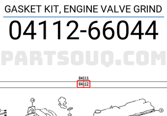 Toyota 0411266044 GASKET KIT, ENGINE VALVE GRIND