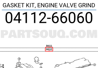 Toyota 0411266060 GASKET KIT, ENGINE VALVE GRIND