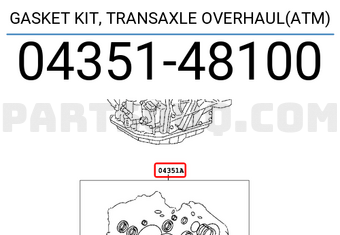 Toyota 0435148100 GASKET KIT, TRANSAXLE OVERHAUL(ATM)
