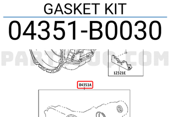 Toyota 04351B0030 GASKET KIT