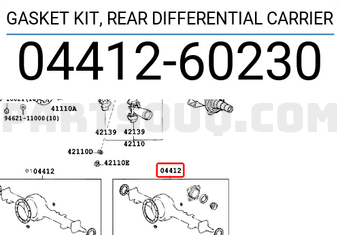 Toyota 0441260230 GASKET KIT, REAR DIFFERENTIAL CARRIER