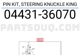 Toyota 0443136070 PIN KIT, STEERING KNUCKLE KING