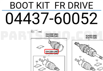 Toyota 0443760052 BOOT KIT FR DRIVE